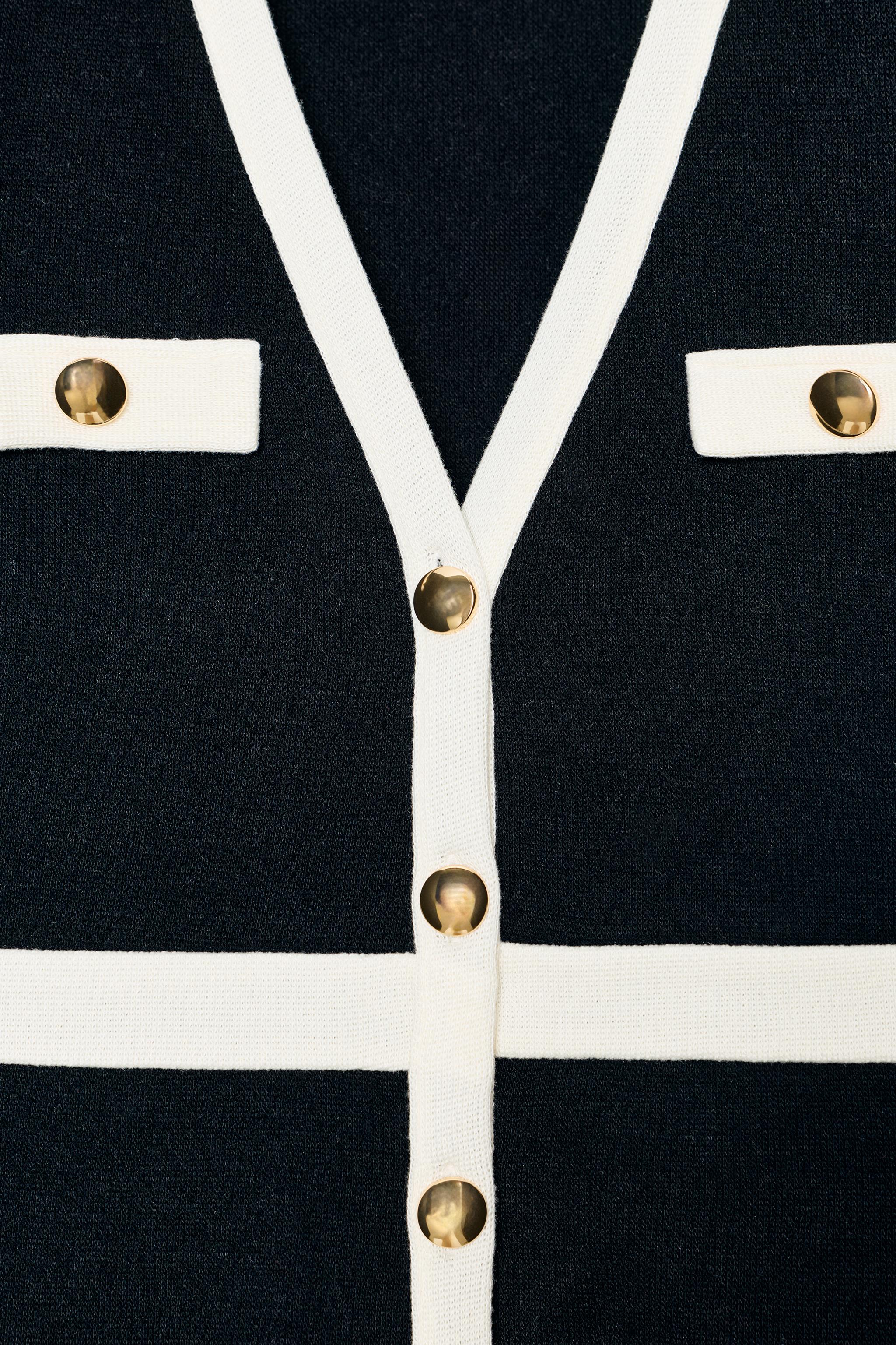 CARDIGAN DOUX À CONTRASTE